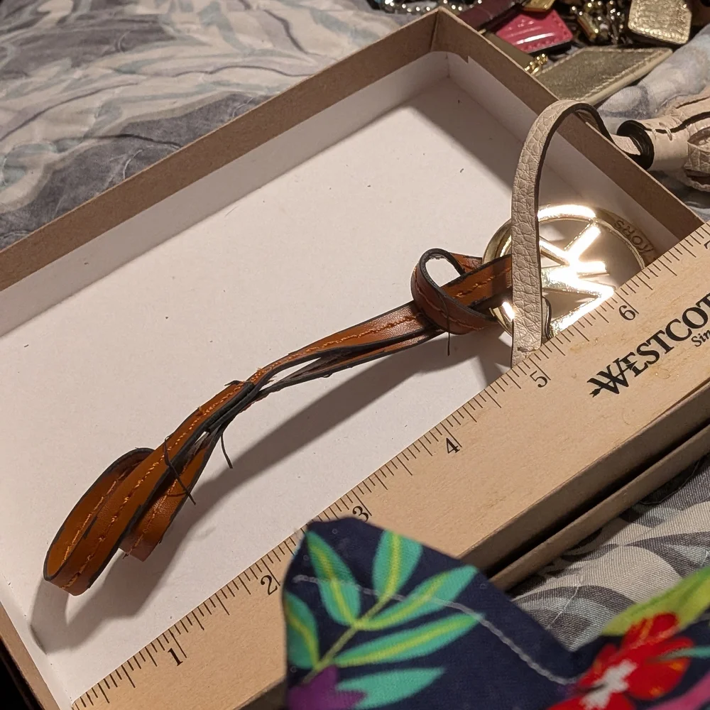 Brown‎ Leather Keychain with Gold Emblem